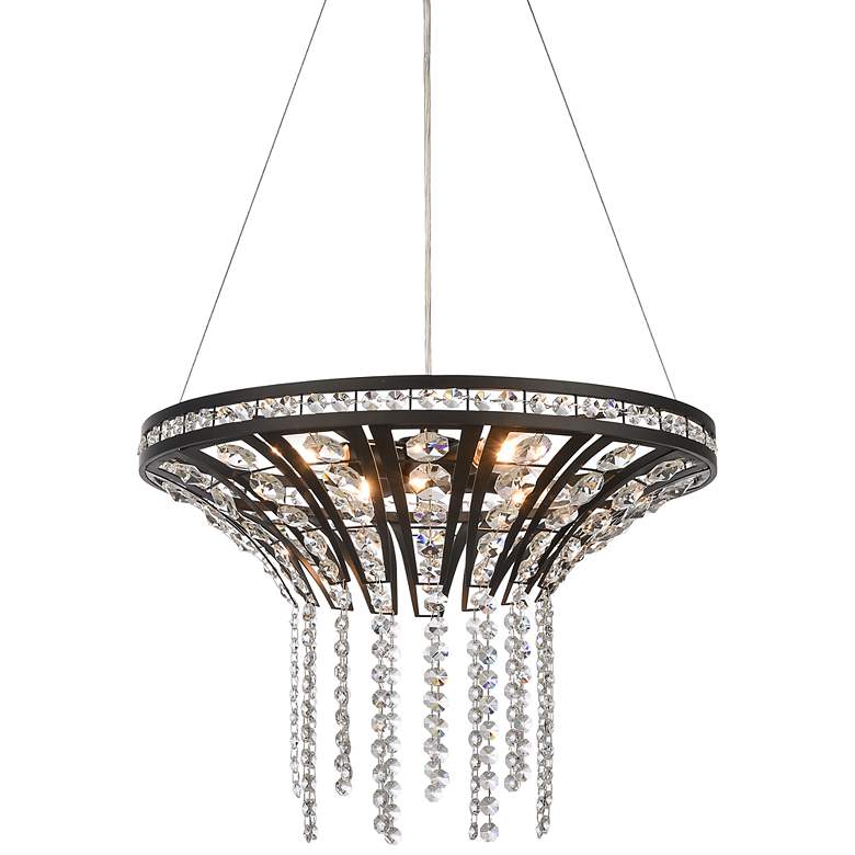 Image 3 Fantania 18" Wide Matte Black Crystal 4-Light Chandelier