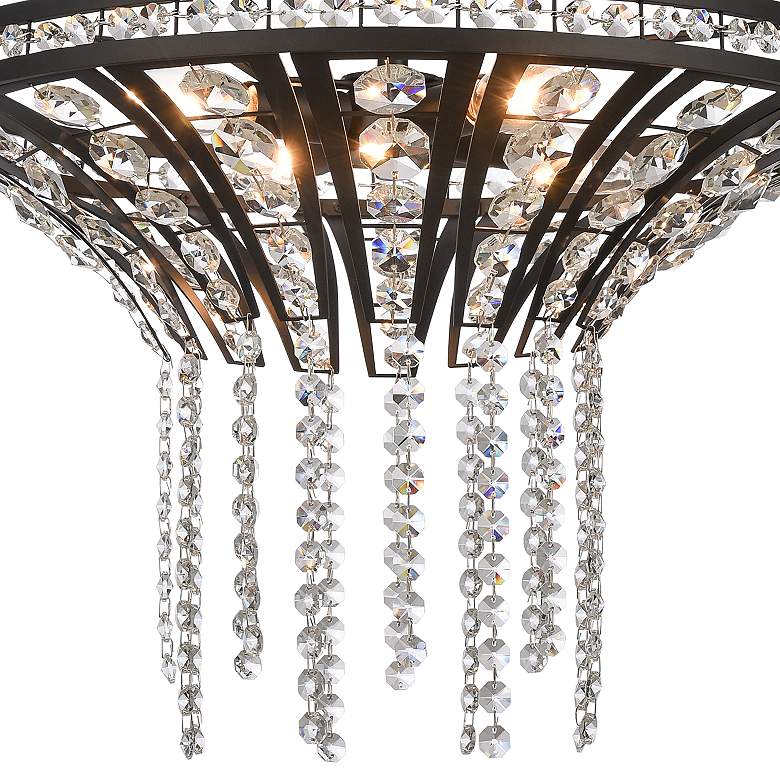 Image 4 Fantania 18" Wide Matte Black Crystal 4-Light Chandelier more views