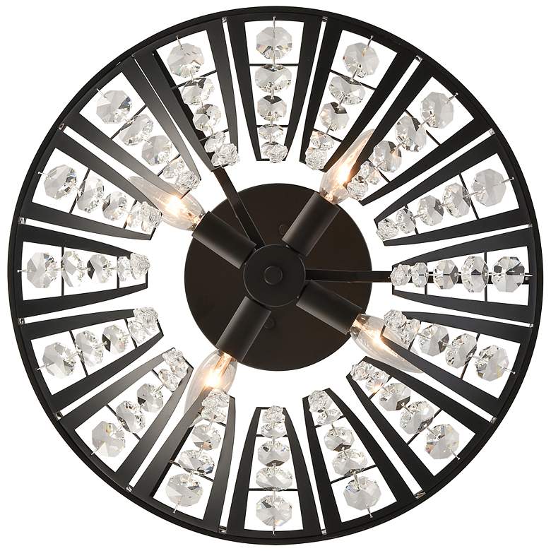 Image 5 Fantania 18" Wide Matte Black Crystal 4-Light Chandelier more views