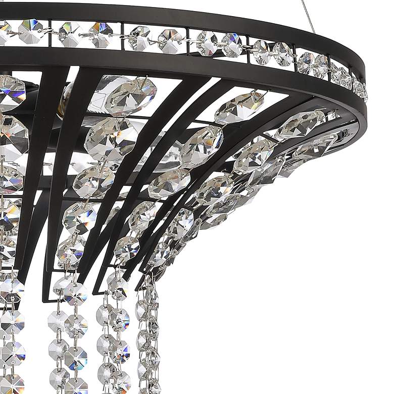 Image 7 Fantania 18" Wide Matte Black Crystal 4-Light Chandelier more views