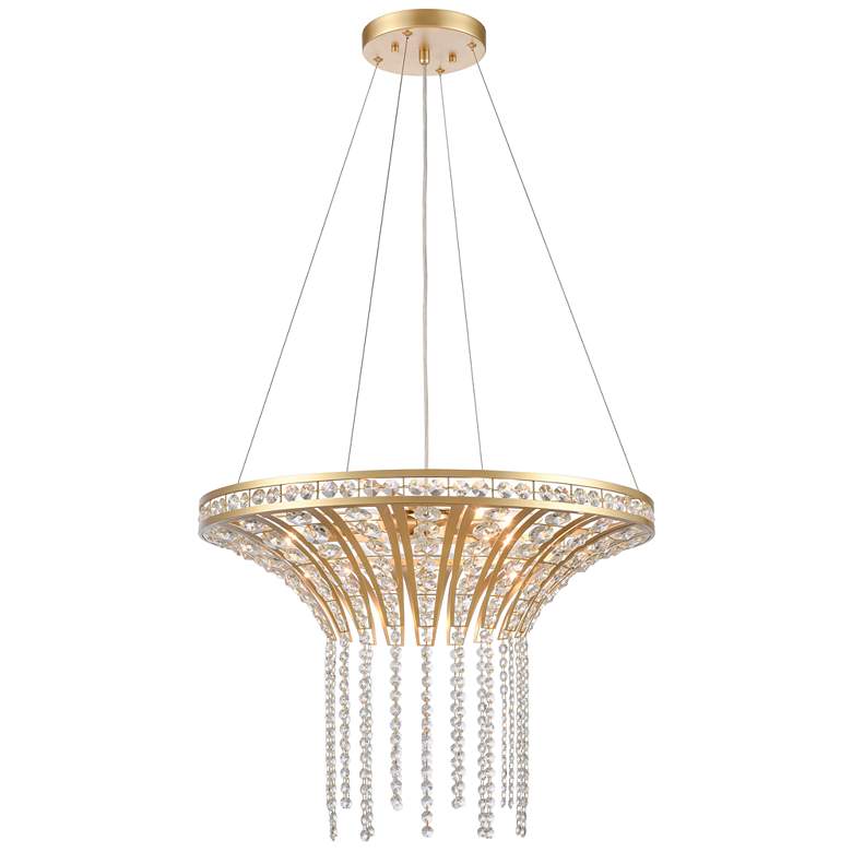 Image 1 Fantania 24 inch Wide 6-Light Chandelier - Champagne Gold