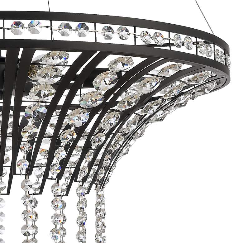 Image 6 Fantania 24" Wide Matte Black Crystal 6-Light Chandelier more views