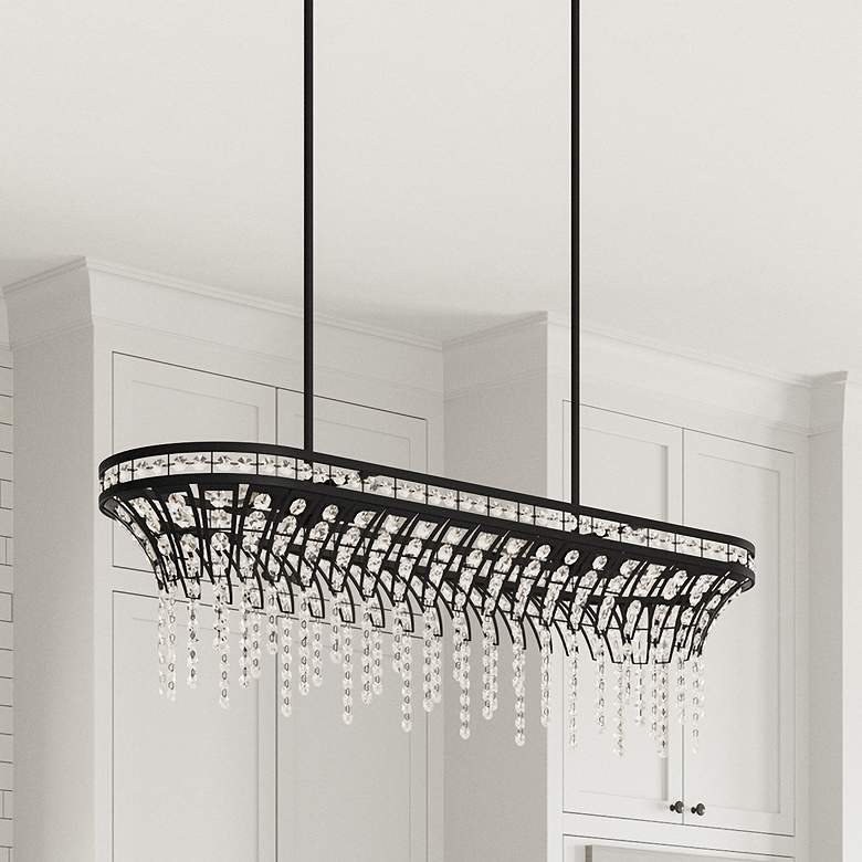 Image 1 Fantania 36" Wide Oil-Rubbed Bronze Linear Chandelier