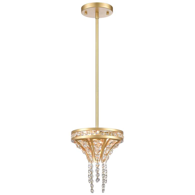 Image 1 Fantania 8" Wide 2-Light Mini Pendant - Champagne Gold