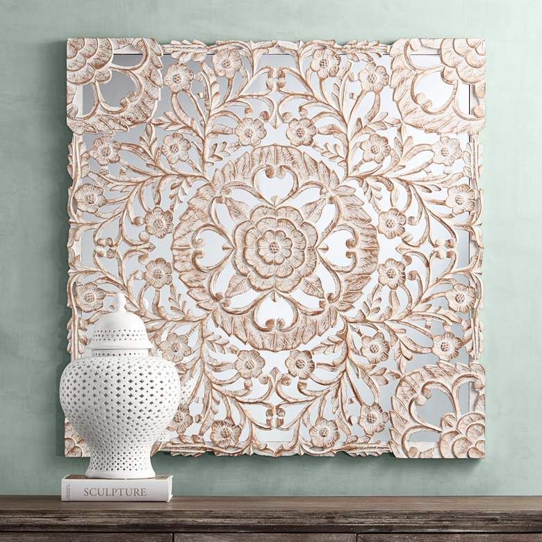 Image 1 Fantasia White Patina 48" Square Wall Panel
