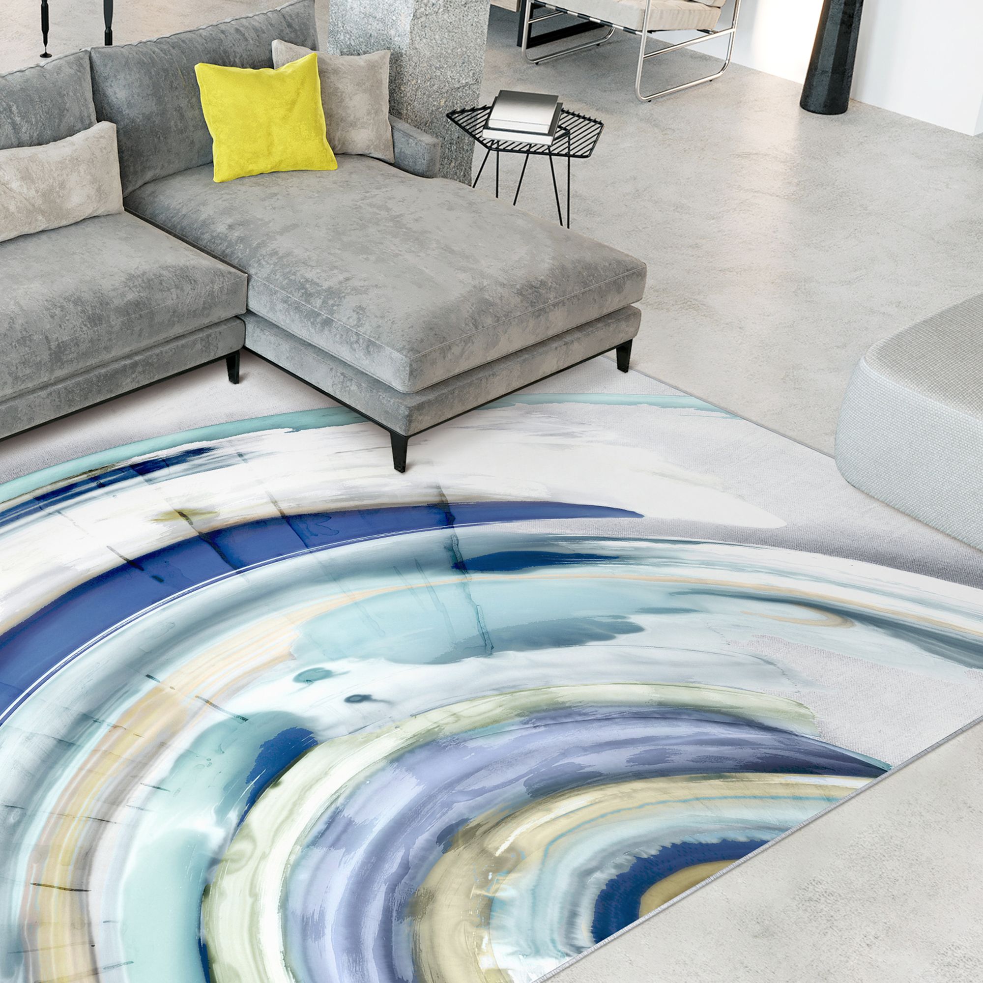 Image 5 Fantasy Shell II Washable Geometric Art Area Rug size 8'x10' more views