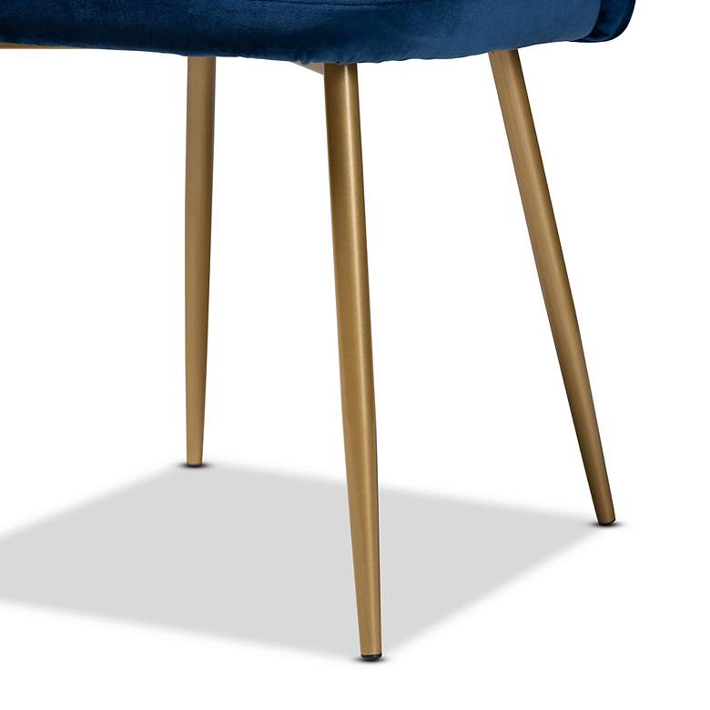 Image 4 Fantine Navy Blue Velvet Dining Chairs Set of 2 more views