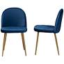 Fantine Navy Blue Velvet Dining Chairs Set of 2