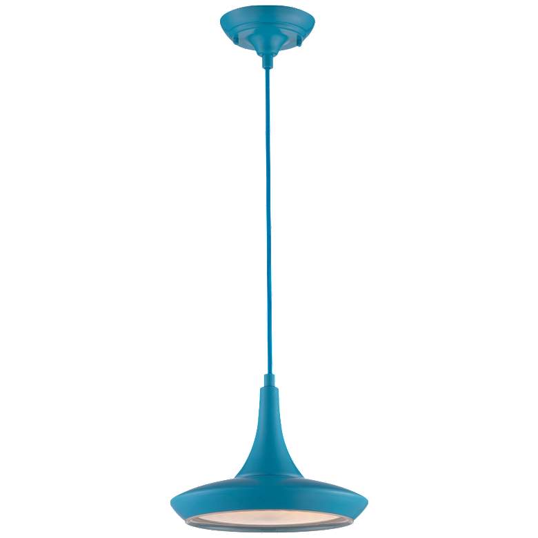 Image 1 Fantom; LED Colored Pendant with Rayon Wire; Blue Finish