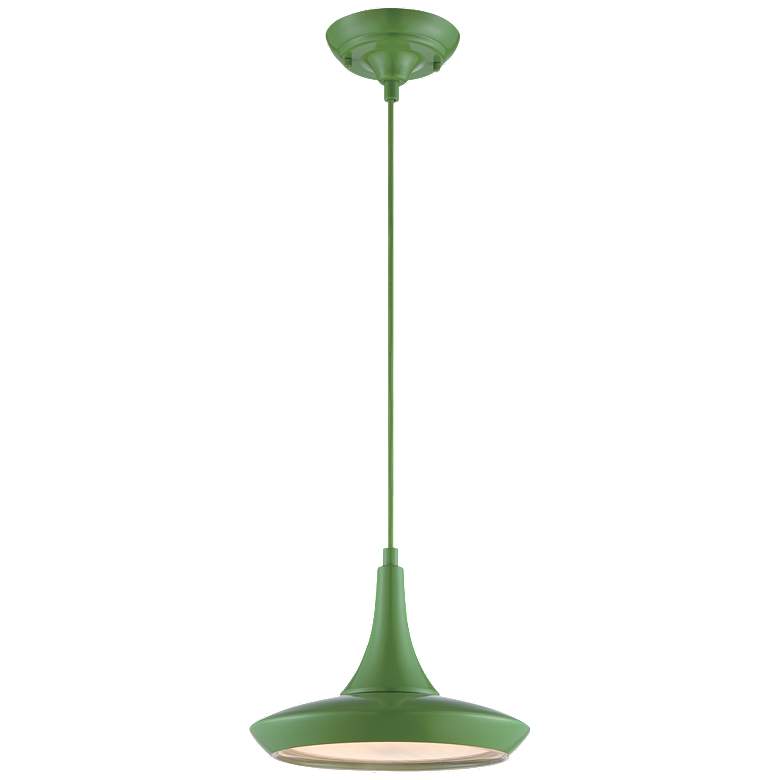 Image 1 Fantom; LED Colored Pendant with Rayon Wire; Green Finish