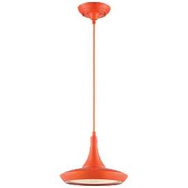 Image1 of Fantom; LED Colored Pendant with Rayon Wire; Orange Finish