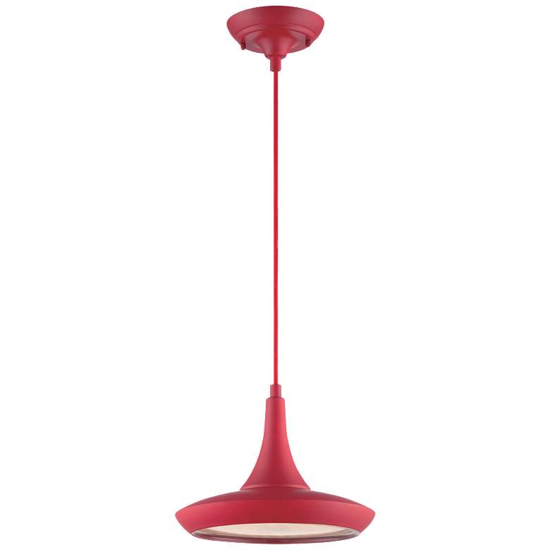 Image 1 Fantom; LED Colored Pendant with Rayon Wire; Red Finish