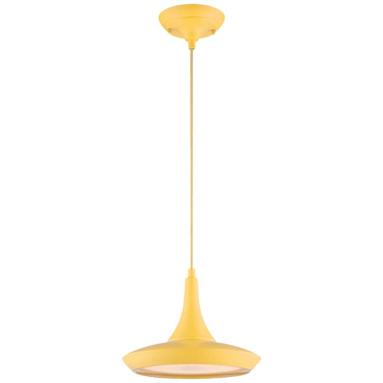 Image 1 Fantom; LED Colored Pendant with Rayon Wire; Yellow Finish