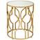 Fara 20" Wide Gold and Mirrored Top Round End Table