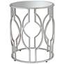 Fara 20" Wide Silver and Mirrored Top Round End Table