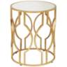 Fara 20" Wide Gold and Mirrored Top Round End Table