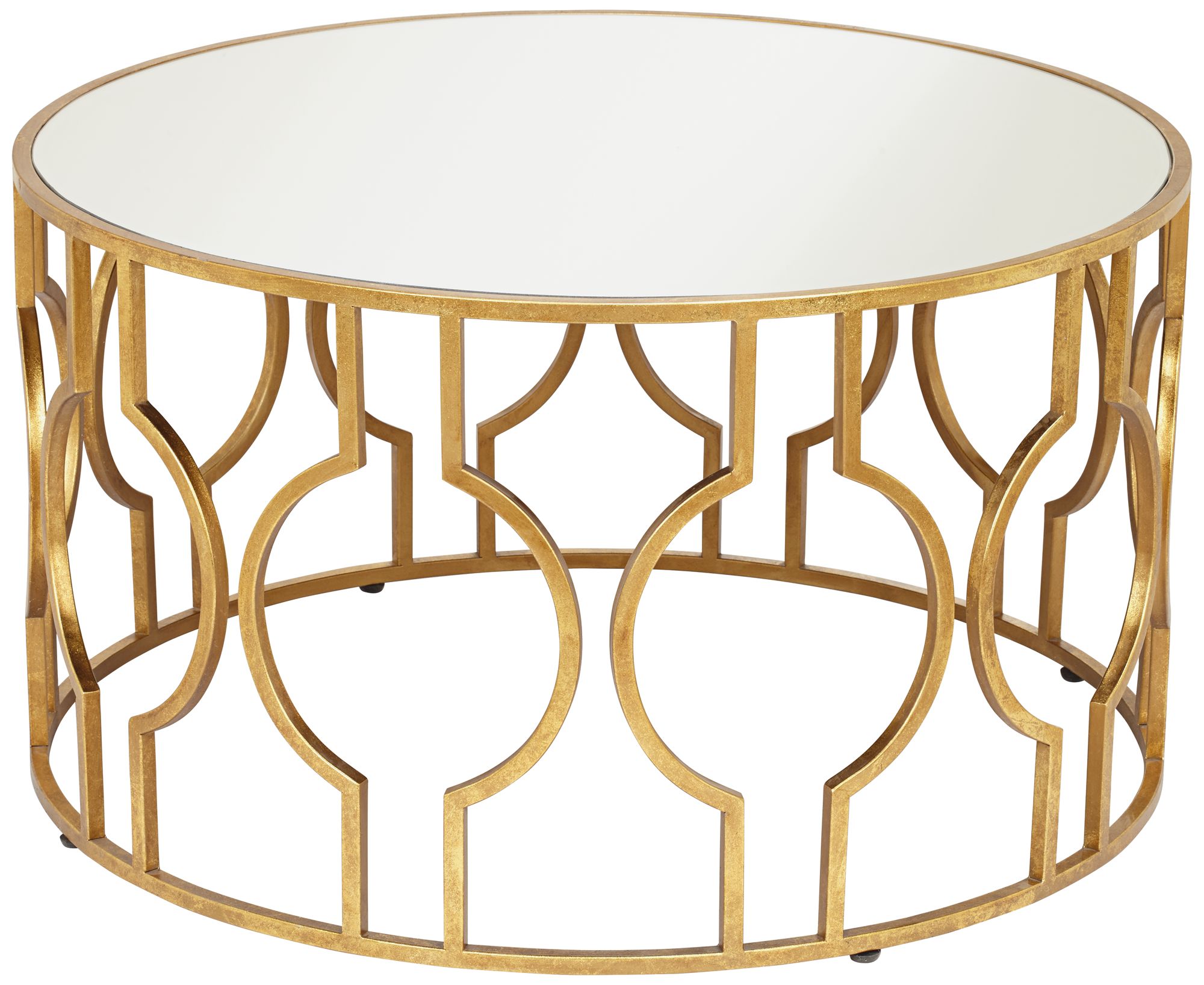 gold leaf round coffee table