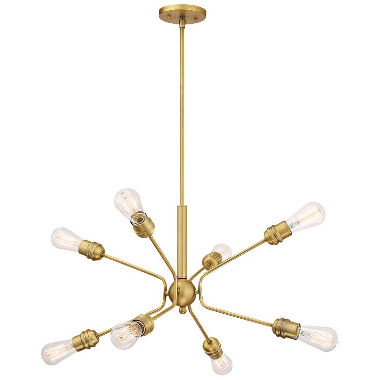 Image 1 Faraday; 8 Light; Pendant Fixture; Brushed Brass Finish