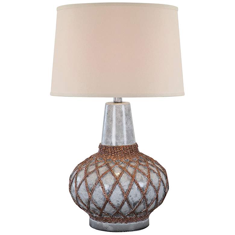 Image 1 Farallon Ash Marble Hydrocal Netted Table Lamp
