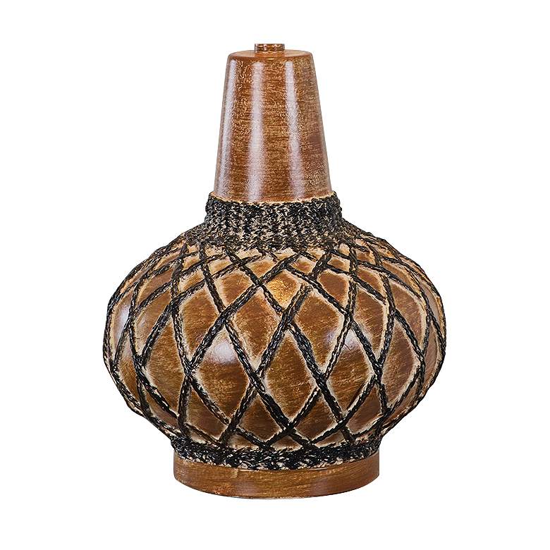 Image 3 Farallon Marble Brown Hydrocal Netted Table Lamp more views