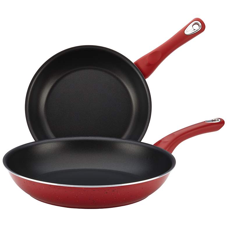 Image 1 Farberware New Traditions Speckled 2-Piece Red Skillet Set