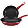 Farberware New Traditions Speckled 2-Piece Red Skillet Set