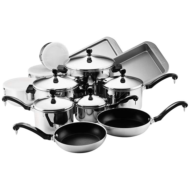 Image 1 Farberware Stainless Steel 17-Piece Cookware Set
