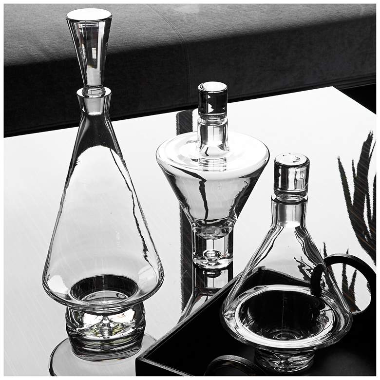 Image 3 Farendon Hand-Blown Clear Glass Fat Bottom Decanter more views