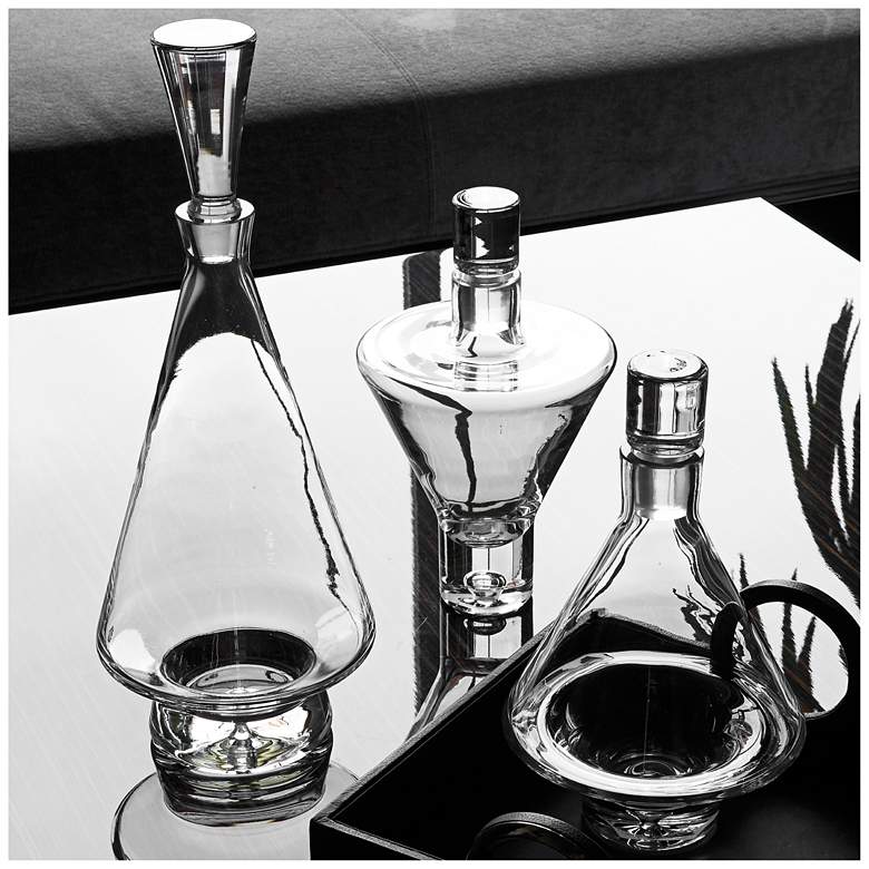 Image 3 Farendon Hand-Blown Clear Glass High Shoulder Decanter more views