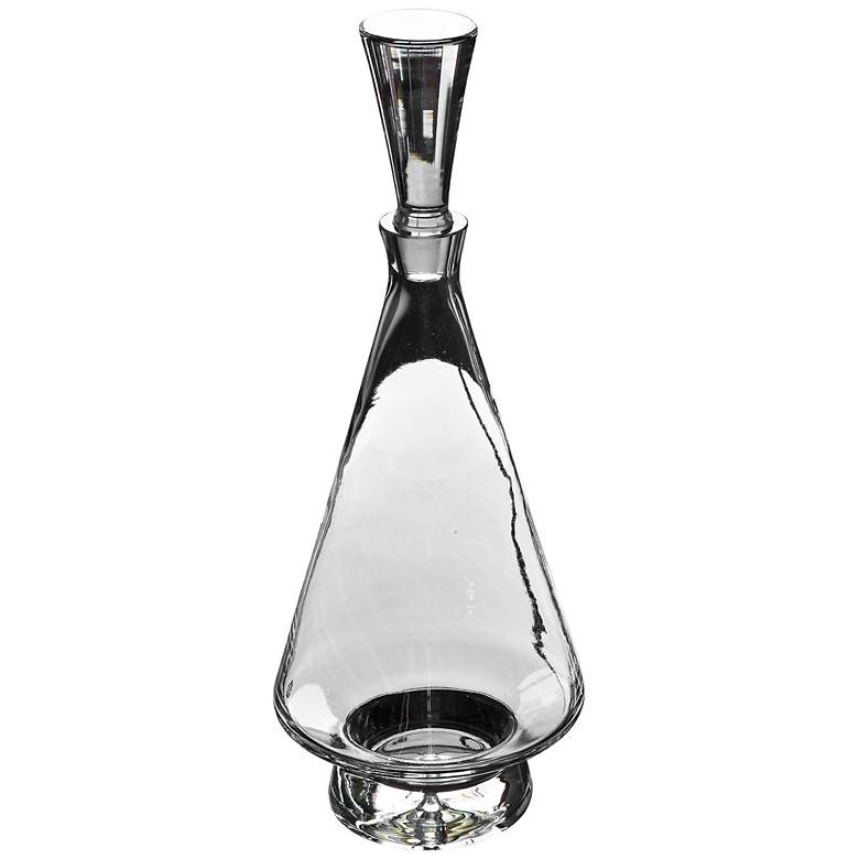 Image 1 Farendon Hand-Blown Clear Glass Tall Fat Bottom Decanter