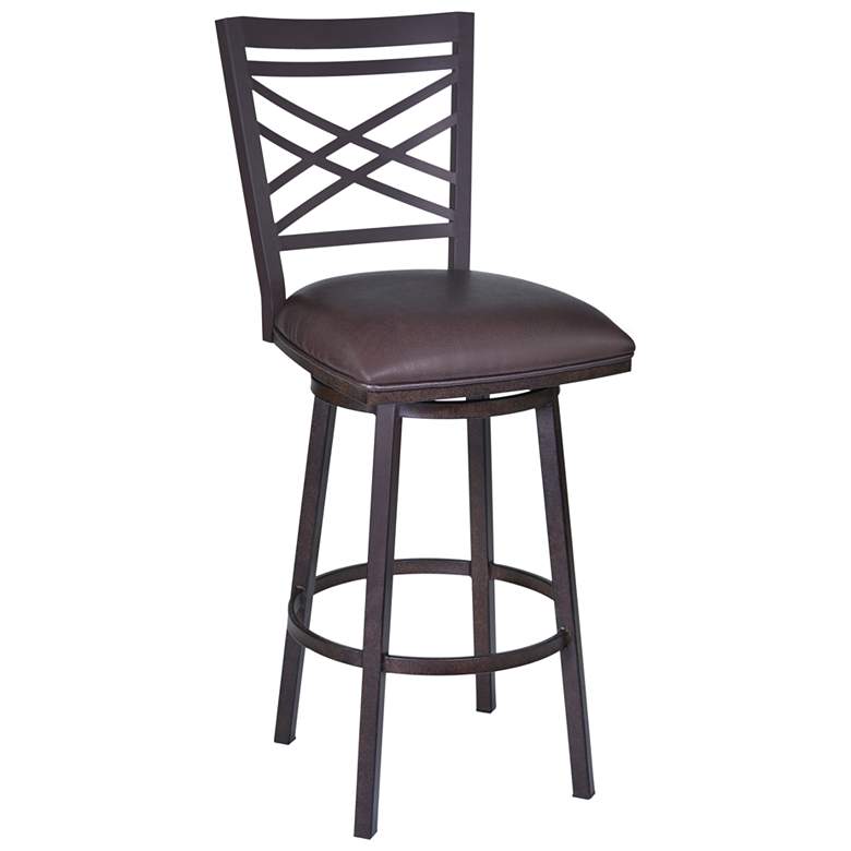 Image 1 Fargo 26 in. Barstool in Brown Pu Upholstery and Auburn Bay Finish