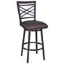 Fargo 26 in. Barstool in Brown Pu Upholstery and Auburn Bay Finish