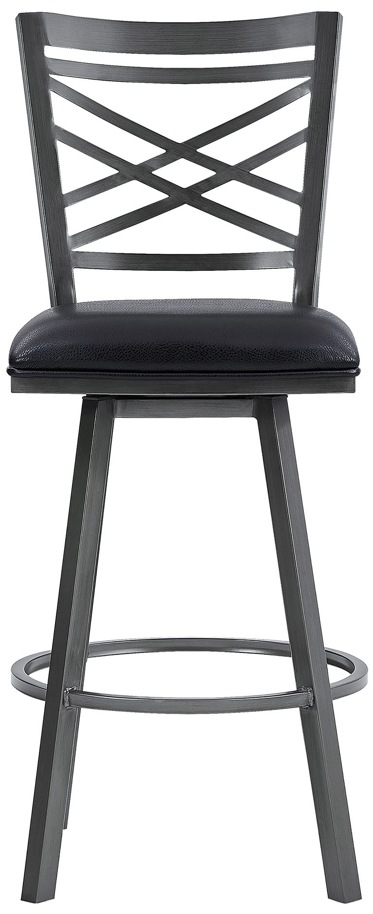 Image 3 Fargo 26 in. Barstool in Mineral Finish with Black Faux Leather more views