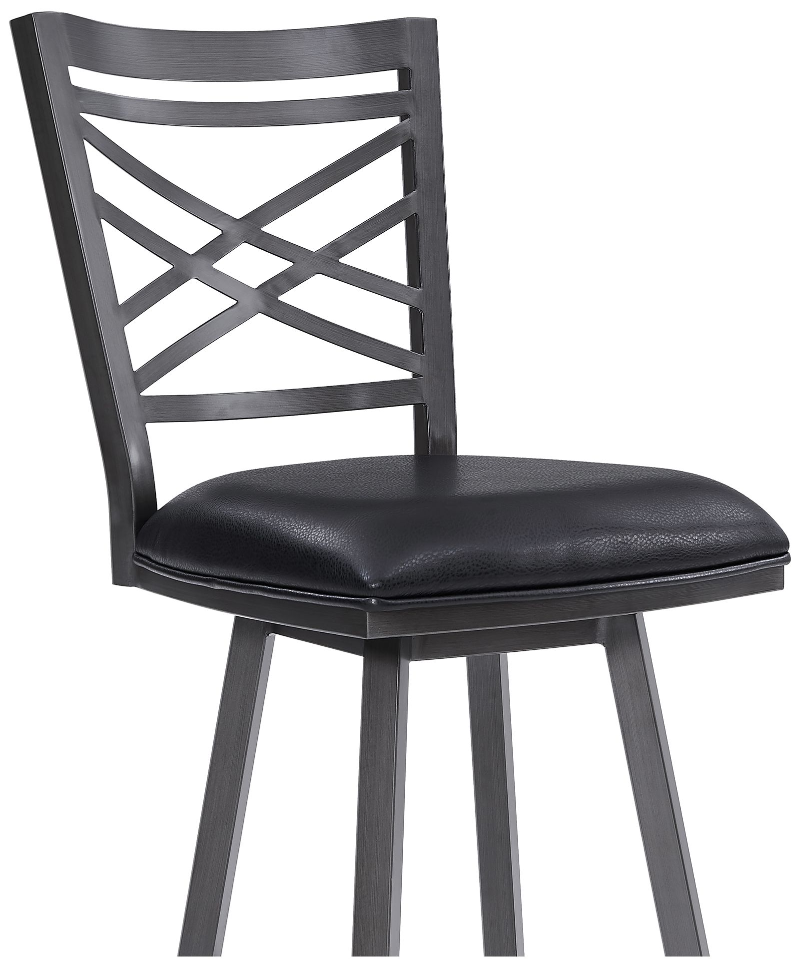 Image 5 Fargo 26 in. Barstool in Mineral Finish with Black Faux Leather more views