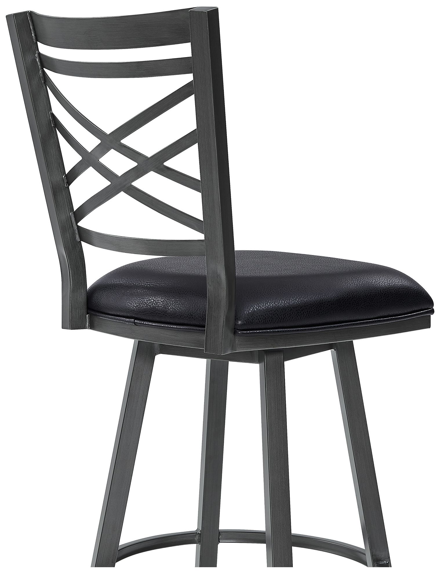 Image 6 Fargo 26 in. Barstool in Mineral Finish with Black Faux Leather more views