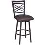 Fargo 30 in. Barstool in Brown Pu Upholstery and Auburn Bay Finish