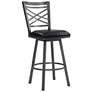 Fargo 30 in. Barstool in Mineral Finish with Black Faux Leather