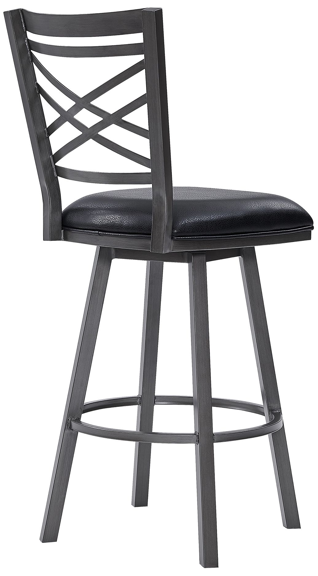 Image 4 Fargo 30 in. Barstool in Mineral Finish with Black Faux Leather more views