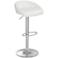 Fargo White Faux Leather Adjustable Swivel Bar Stool