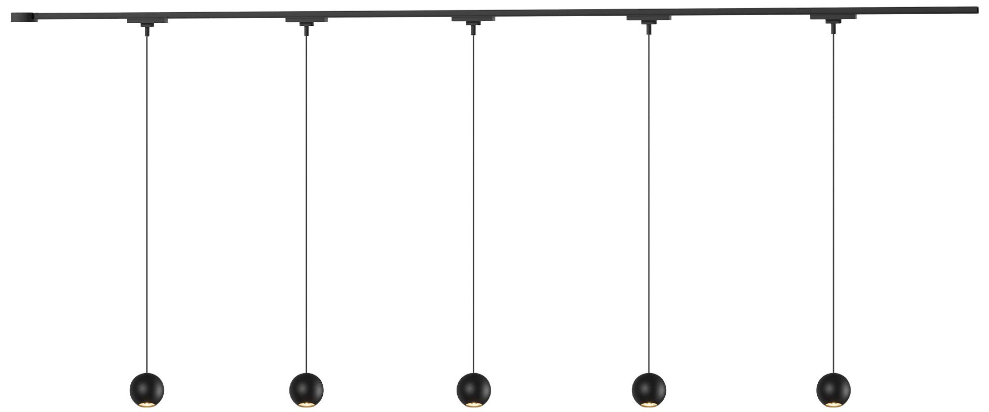 Faria 5 Light Black dimmable 3000K LED Trilo Track Ceiling Kit