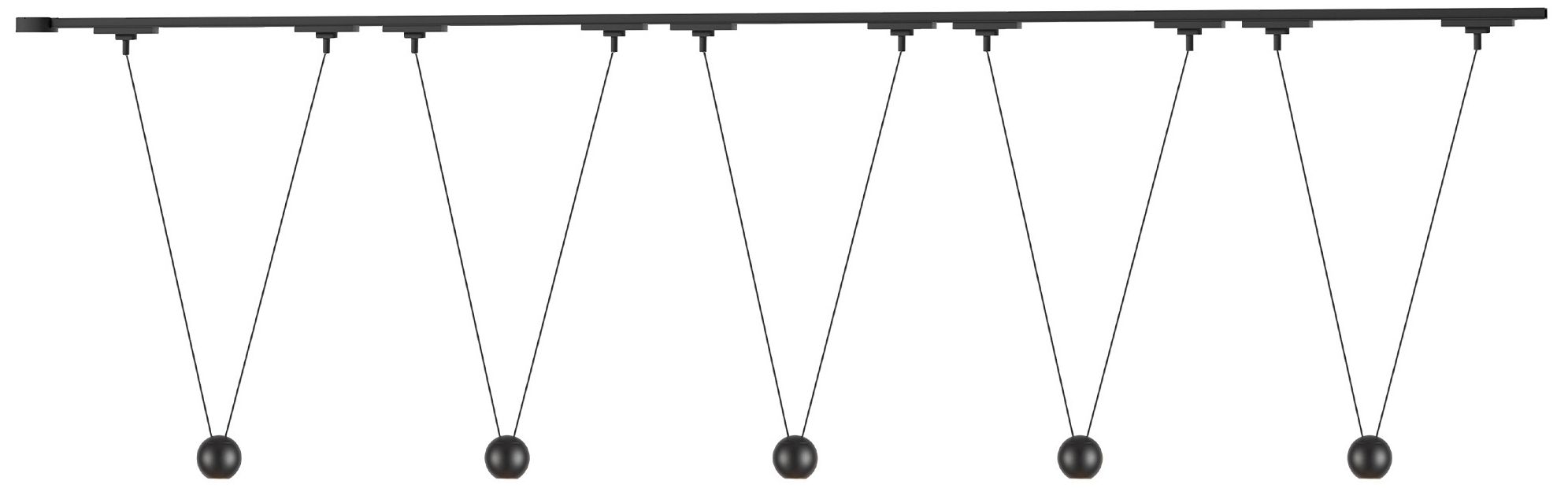 Faria Double 5 Light Black dimmable 4000K LED Trilo Track Ceiling Kit