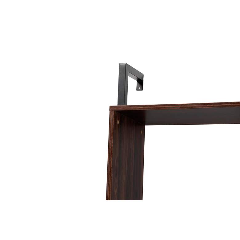 Image 3 Fariat 30" Wide Walnut Brown Black Display Shelf with Desk more views