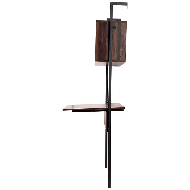 Image 6 Fariat 30" Wide Walnut Brown Black Display Shelf with Desk more views