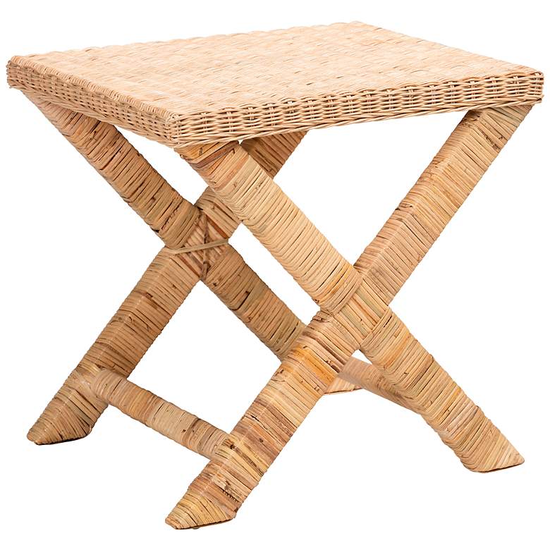Image 2 Farica Natural Brown Rattan Rectangular Accent Bench
