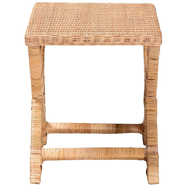 Image 7 Farica Natural Brown Rattan Rectangular Accent Bench more views