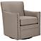 Farina Natural Fabric Swivel Lounge Chair