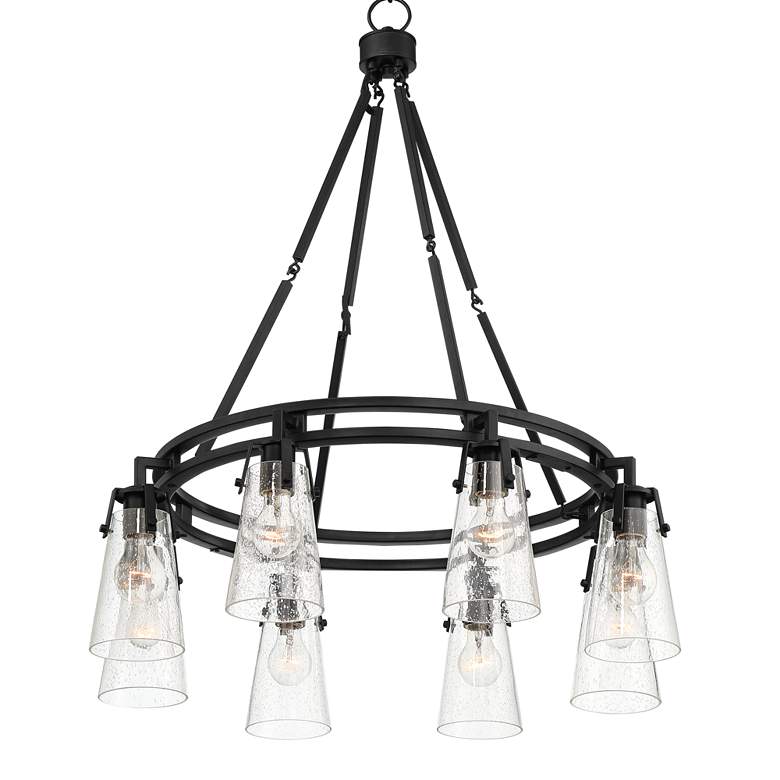 Farington 30&quot; Wide Black Seedy Glass 8-Light Ring Chandelier more views