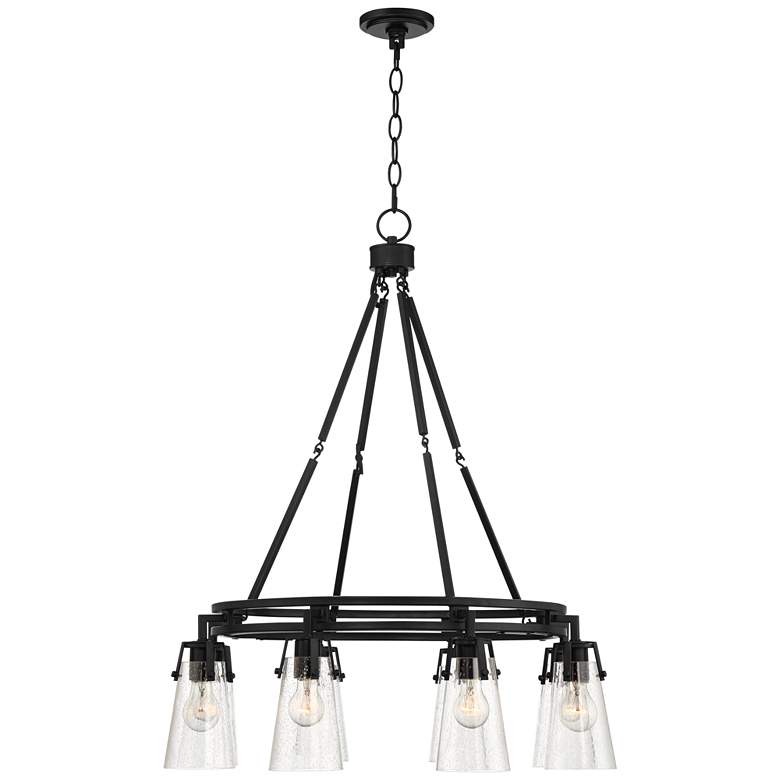 Farington 30&quot; Wide Black Seedy Glass 8-Light Ring Chandelier more views