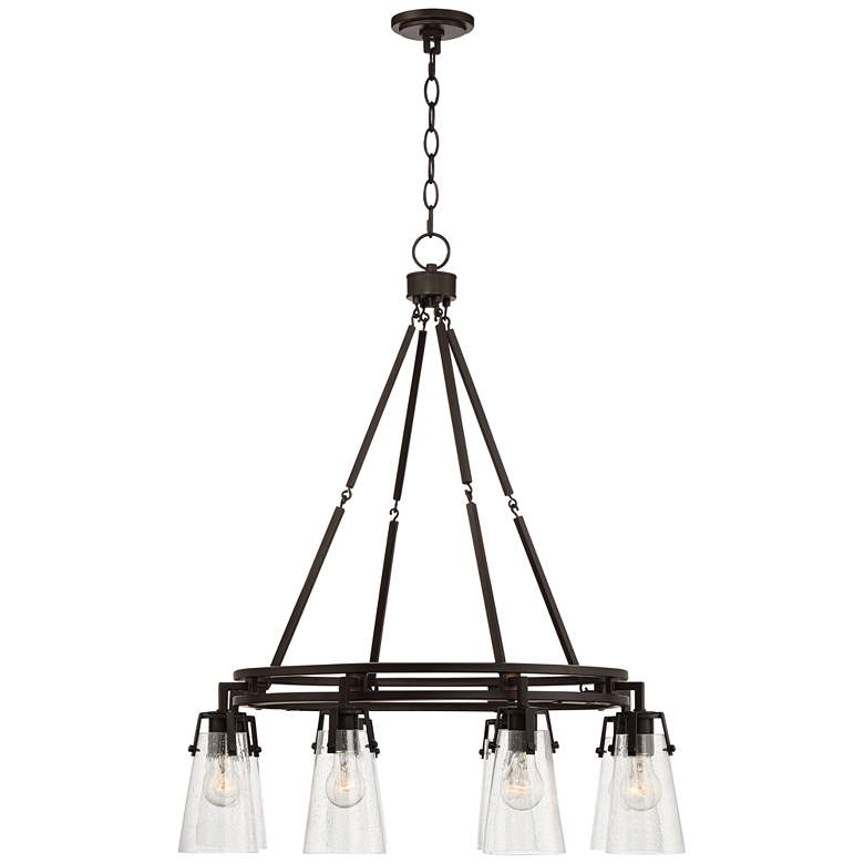 Image 7 Farington 30" Wide Bronze Seeded Glass 8-Light Ring Chandelier more views