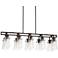 Farington 40" Wide Bronze Seedy Glass 10-Light Island Pendant Light
